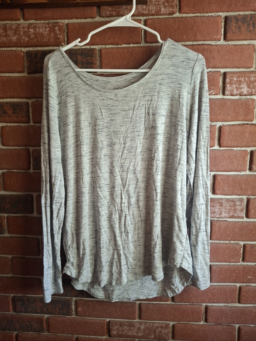 GAP Light Gray Long Sleeve Scoop Neck Tee